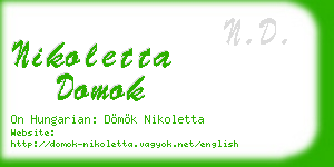 nikoletta domok business card