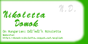 nikoletta domok business card